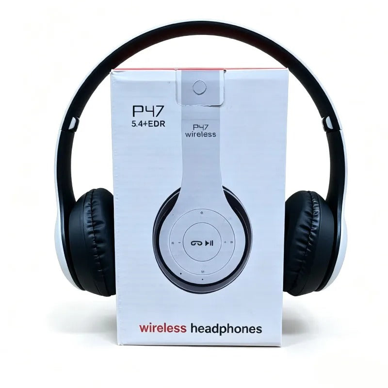 Fone P47 Bluetooth 5.0 Dobrável — Sem Fio, Cartão TF e Entrada com Fio