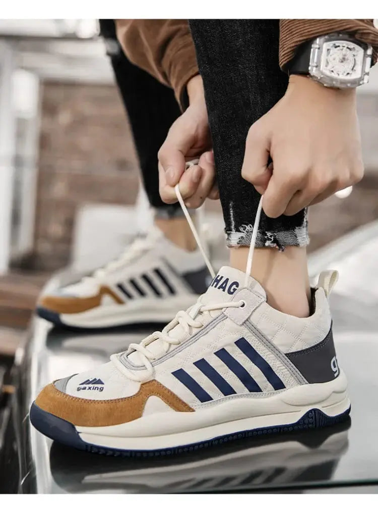 Tênis Masculino Ortopédico Casual em Couro Premium